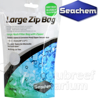 (2) Pack Large Mesh Filter Media Bag with Zipper Seachem 19''x 17''