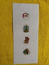 4 Christmas Motif Ornaments Hand Painted Needlepoint Canvas Liz Dillon OR-174