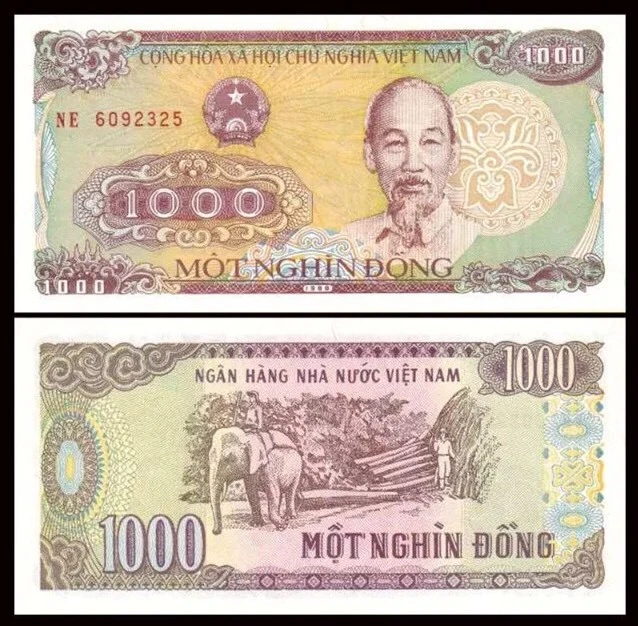 Uncirculated Vietnamese Paper Money 1,000 ₫ Denomination for sale