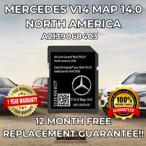 Mercedes Benz Navigation GPS SD Card: A2189068403 Garmin C300 GLA 2020 V14