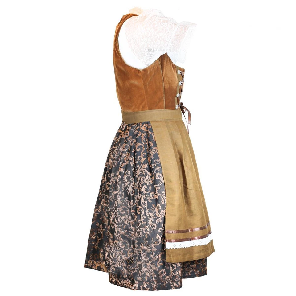 Damen Dirndl Trachtenkleid Festkleid Helene Jaquard Samt  MS-Trachten - Bild 3 von 4