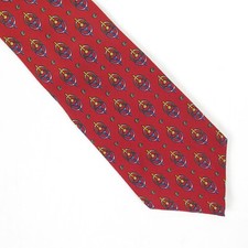 Christian Dior Silk Neck Tie RED Made in the USA Classic Overall Pattern 3.75"