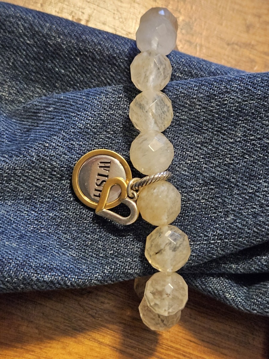 NWT Brighton STORIES OF WISH Heart Quartz Stretch Bracelet MSRP