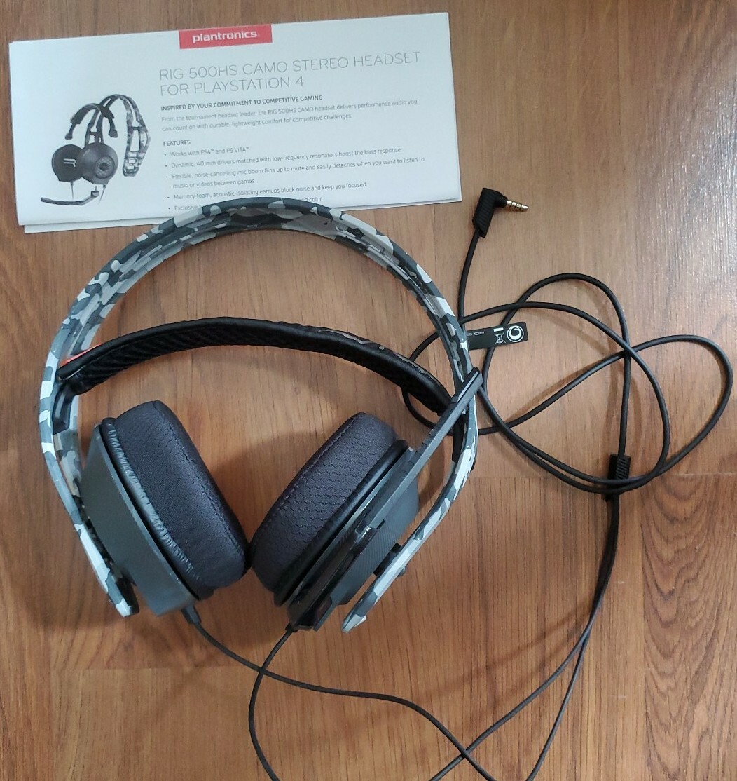 Playstation Ps4 Headset Camo LVL Wired Stereo Headset For