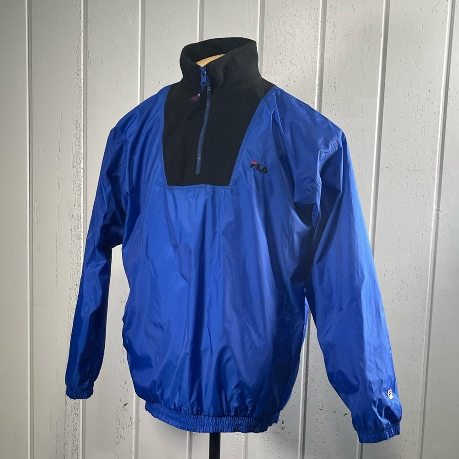 *Fila Pullover a vento uomo blu e nero con zip taglia L