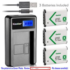 NP-BX1 Batteryor LCD USB Charger for Sony FDR-CX240E CX405 Action Cam, DSC-HX99