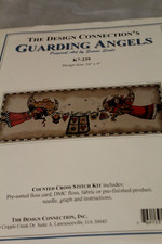 Cross Stitch Kit Guarding Angel Opened Kit with Aida Cloth Embroidery Floss