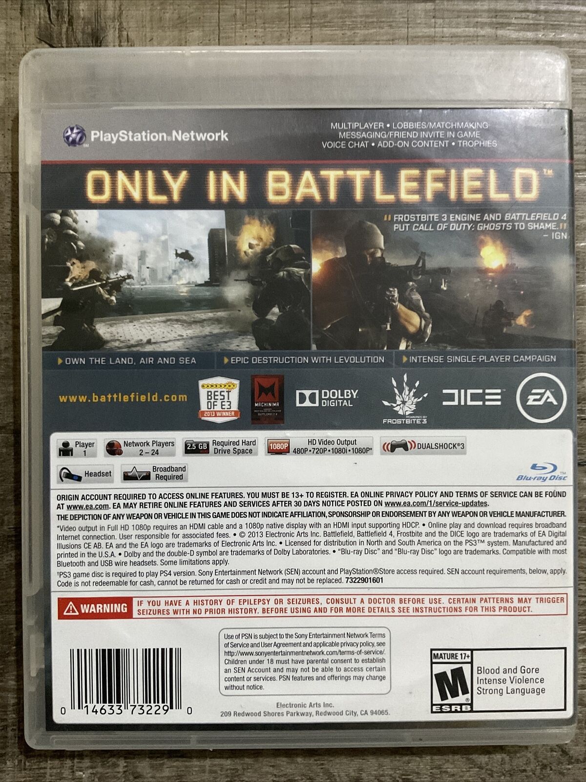 Battlefield 4 Playstation 3 PS3 Video Game Complete (SPG055763)