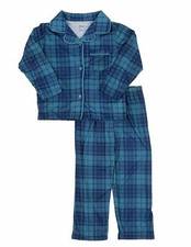 NWT NEW LEVERET Mens Blue Plaid Flannel Pajamas 2 Piece Christmas Pajama Set