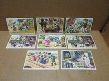 CHATS HUMANISES titres de chansons enfantines ensemble de 8 cartes illustrées