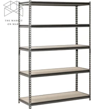 Muscle Rack 48"x18"x72" 5-Shelf Steel Freestanding Garage Shelving Storage Shelf