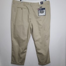 NWT Chaps 48x30 Wrinkle Stain Resistant Pleated Beige Pants