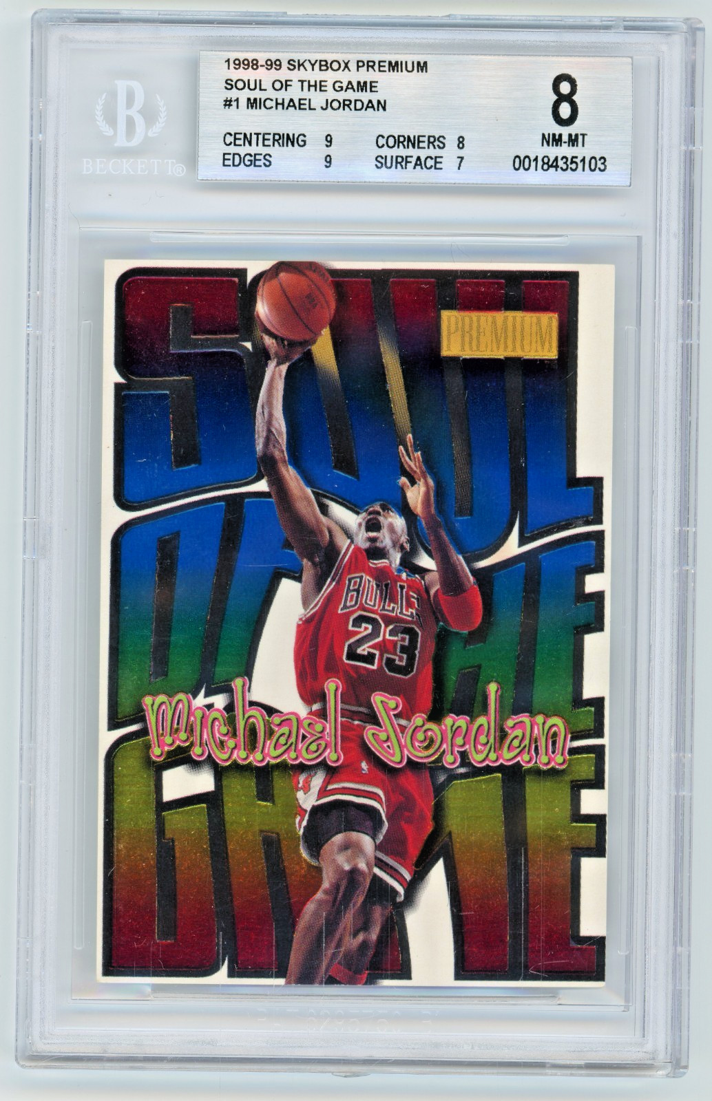 MICHAEL JORDAN 1998-99 SkyBox Premium Soul of the Game BGS 8 RARE Insert