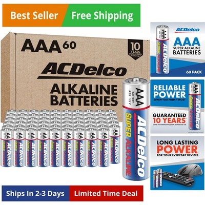 ACDelco 60-Count Triple AAA Batteries, Maximum Power Super Alkaline Battery f...