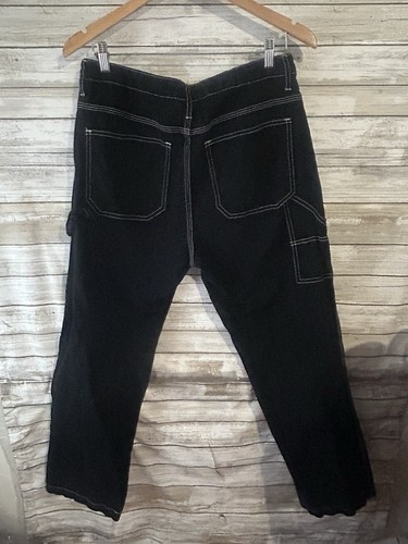 S.O.N.G Juniors Sz 13 Carpenter Jeans high rise Button Fly black Jeans j383 - Picture 2 of 4