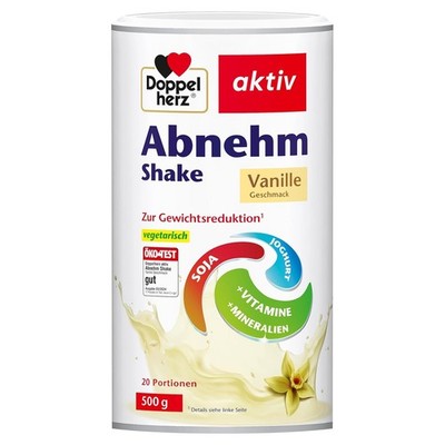 Doppelherz aktiv Abnehm Shake Vanille zur Gewichtsreduktion, 500 g Pulver