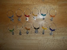 2 Sets TWELVE DAYS OF CHRISTMAS Wine Glass Charms Marker set of 12