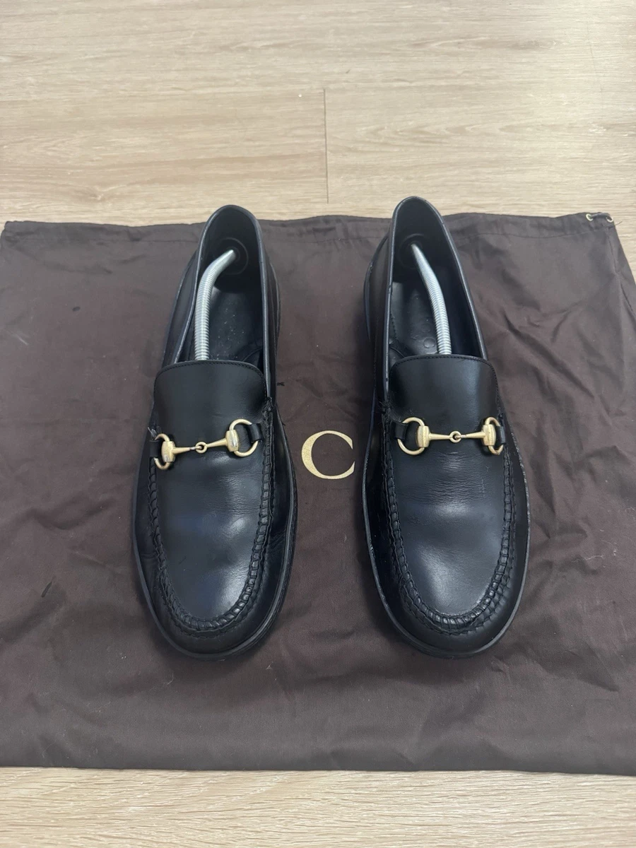 size 12.5G 13 US Gucci GG Leather Moccasin Driver Black Loafers Leather Cut Out Gucci Moccasin Black Casual Shoes for Men for sale | eBay main image 3