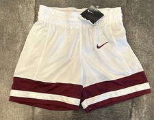 Nike Girl  s Shorts Dri-Fit Size Small White Burgundy Basketball NWT