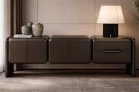 Designer Braunes Sideboard LuxuriöSe Wohnzimmer Holz Anrichte