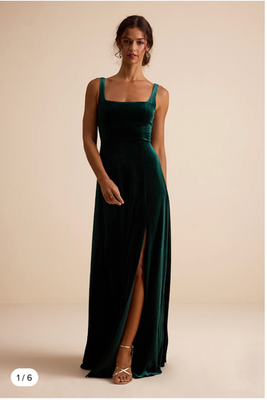 slim fit dress slacks Costarellos - Lissie Silk Velvet Gown main image 1