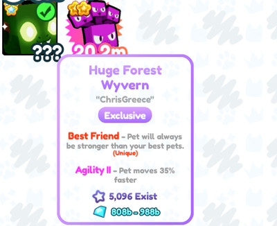 Huge Forest Wyvern Untransferred Pet Simulator X Fast Delivery Cheap Price