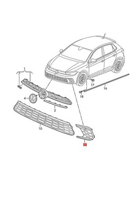 Genuine VW Polo Derby Vento-IND Cover Part For Bumper Pair