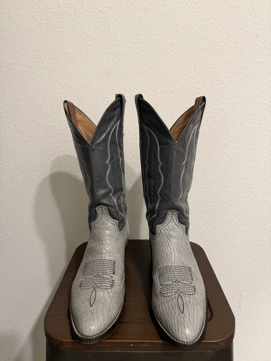 Bottes Cowboy Vintage Abilene Homme - Taille 9 US (42 EU) - Cuir Noir - Western