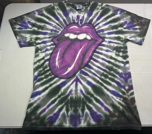 Rolling Stones Tie Dye Sz L Large T-Shirt 1990s vintage concert t-shirt, vintage, size L, single stitch, B+ condition