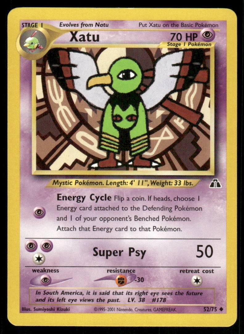 Xatu 2001 Neo Discovery Uncommon Pokemon Card 52/75 (EX)