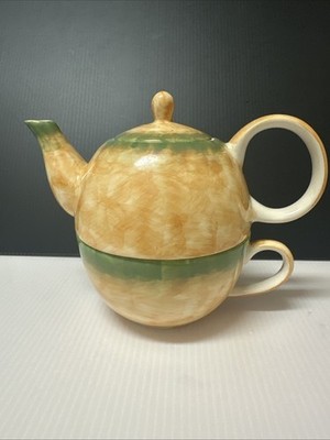 Vintage Hand Painted Tea For One Set - Teapot & Cup - Herman Dodge & Son