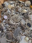 3 LBS White Black craft JUNK SCRAP Jewelry Lot Harvest Salvage RHINESTONE — photo 2