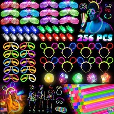 Glow in the Dark Party Supplies, 56 LED Toys  100 Glow Sticks for Neon Fun