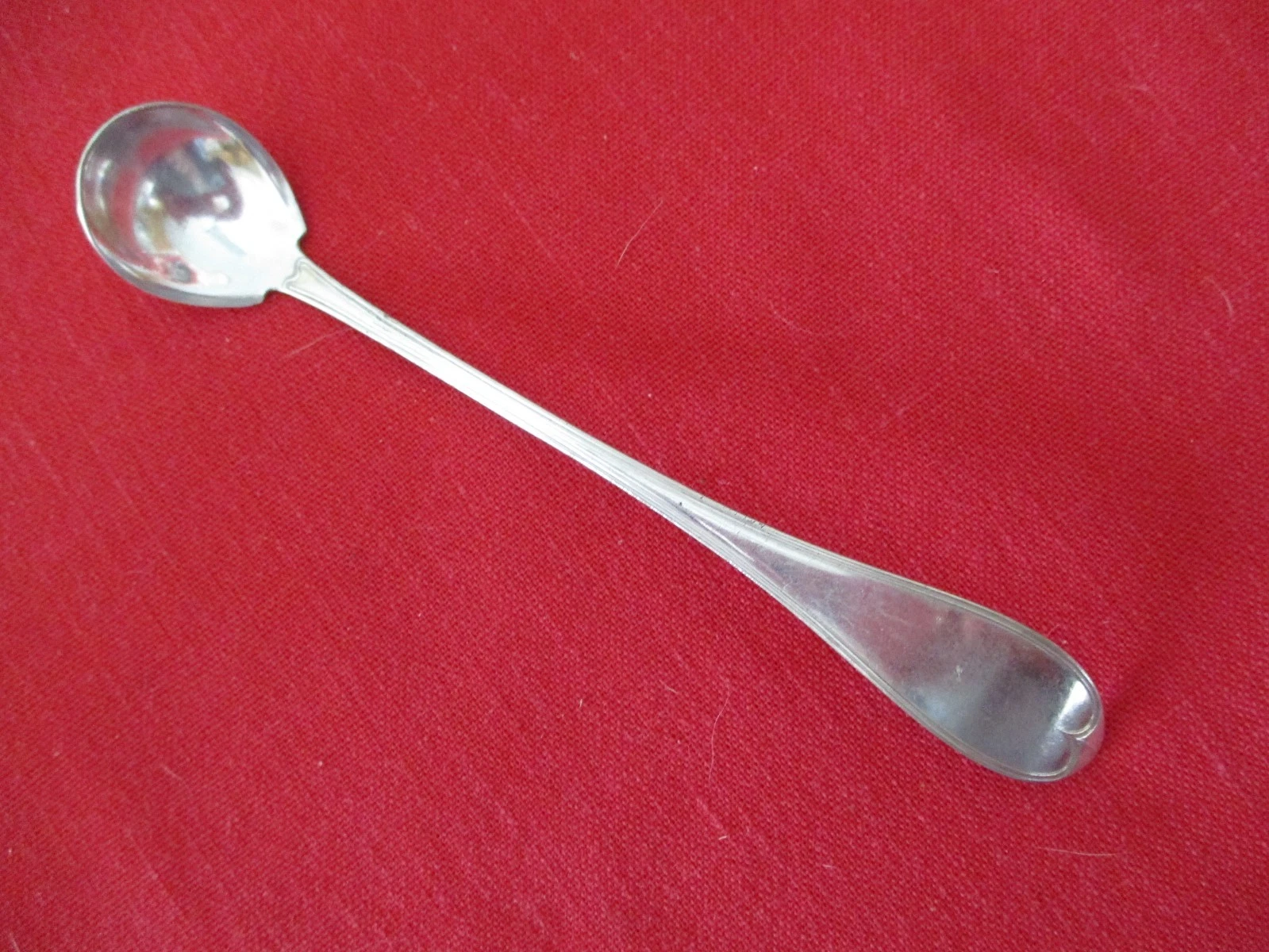 1847 Rogers Silverplate Mustard Ladle, 1800`s Threaded Oval #4