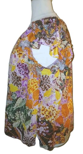 NEU!! Terra Sky 1X Blumen Bauern Cottagecore Rüschen S/S Baumwolle Top Mehrfarbig - Bild 5 von 11