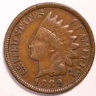 1889 Indian Head Penny Cent Extremely Fine (XF)