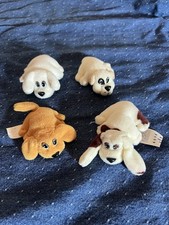 Vintage 1995/96 Mini Pound Puppies Plush Lot of 4 Lewis Gabloob Toys Tiny Dogs
