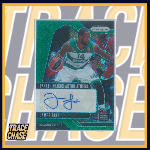 2024-25 Panini Prizm EuroLeague BK James Gist Green Shimmer Autograph 24/25
