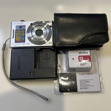 SONY Cyber-shot DSC-W35 7.2MP Silver Tested Working Carl Zeiss Lens Good