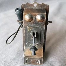 Vintage 1970s Durham Industries Die Cast Metal Miniature of an Antique Telephone