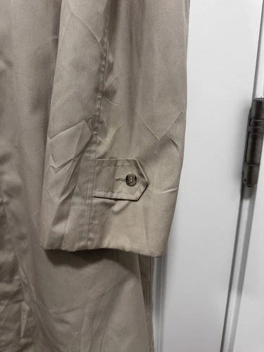Vintage Jos A Bank Mens 42L Tan Trench Coat Raincoat w/ Pure Alpaca Zip-In Liner image 12
