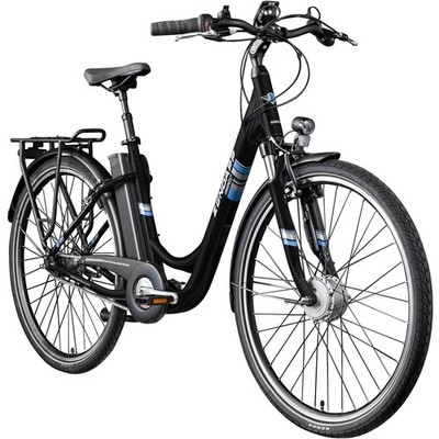 Zündapp Green 3.7 E Bike 28'' Cityfahrrad Elektrorad 7 Gang schwarz/blau 48cm