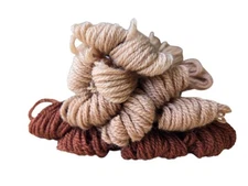 Paternayan Persian Yarn Lot Of 12 Skeins Fawn Brown 3 Ply Wool Tapestry