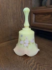 Fenton Burmese Hand-painted Bell #2045/ 2500 dated 1985 - Glows!