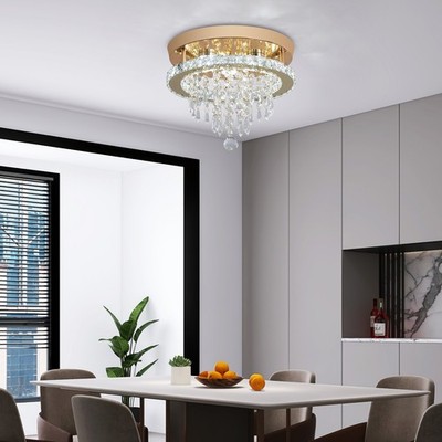 LED Ceiling Light Crystal Chandelier Gold Pendant Light Bedroom Living Room Lamp