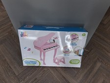 Kids Electronic Grand Piano Musical Instrument Keyboard Toy Microphone & Stool