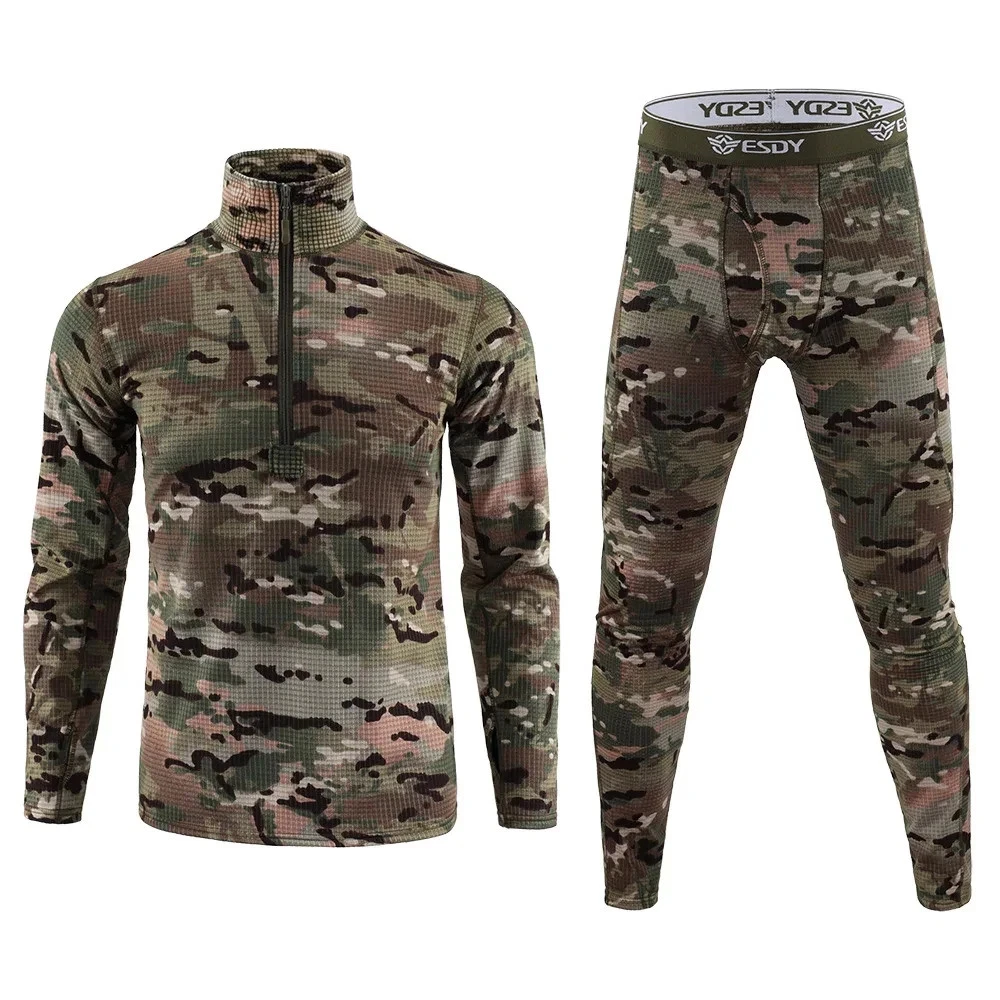 Men's Warm Thermal Underwear Set Compression Fleece Quick-Dry Sweat Long Johns