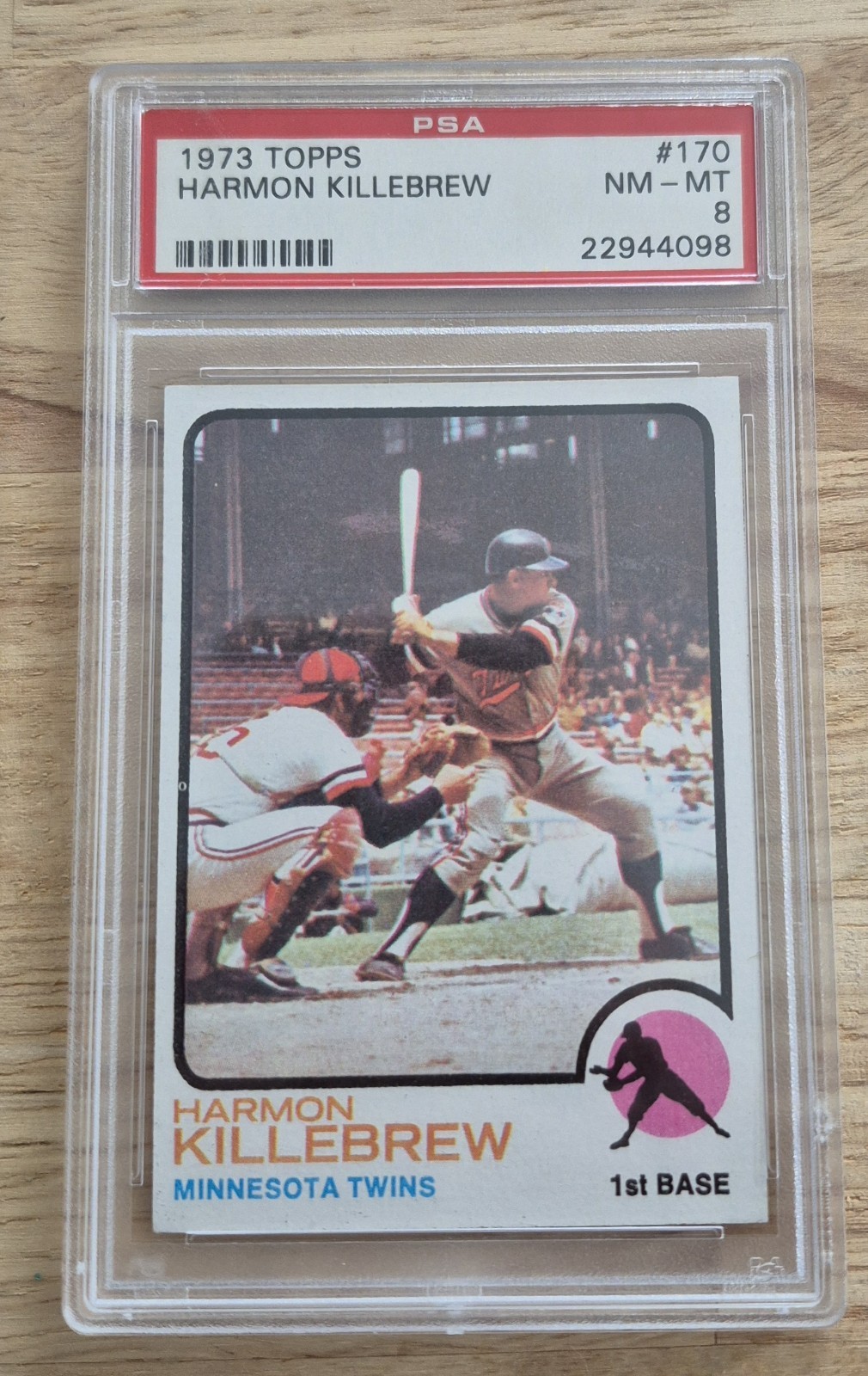 HARMON KILLEBREW 1973 TOPPS BASEBALL CARD #170  PSA 8 NEAR MINT TO MINT HOF