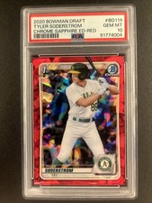2020 Bowman Draft Sapphire Tyler Soderstrom RED Chrome 1/5 PSA 10 Athletics