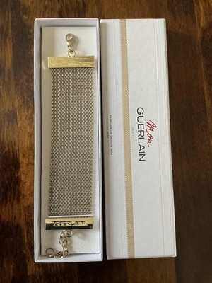 Guerlain goldfarbenes Mesh breites Armreif Armband Adj. Länge